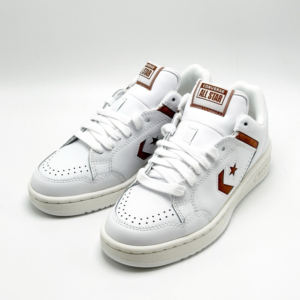Converse All Star White Sneakers with Brown Accents